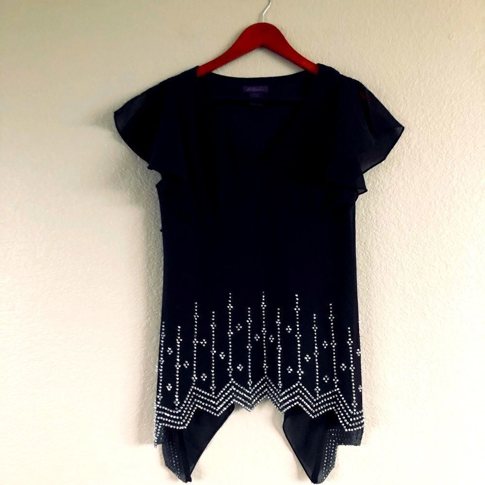 Metaphor Sparkly Crystal Rhinestone Dressy Top MP